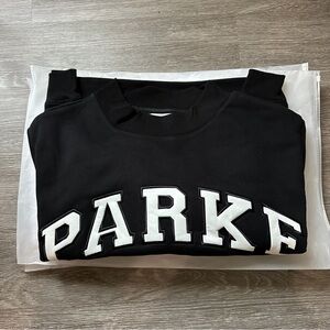 PARKE Varsity Nostalgia Mockneck Black + White NWT